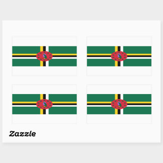 Rectangular Pegatina de Bandera de Dominica