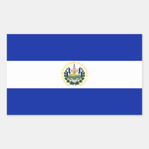 Rectangular Pegatina de bandera de El Salvador