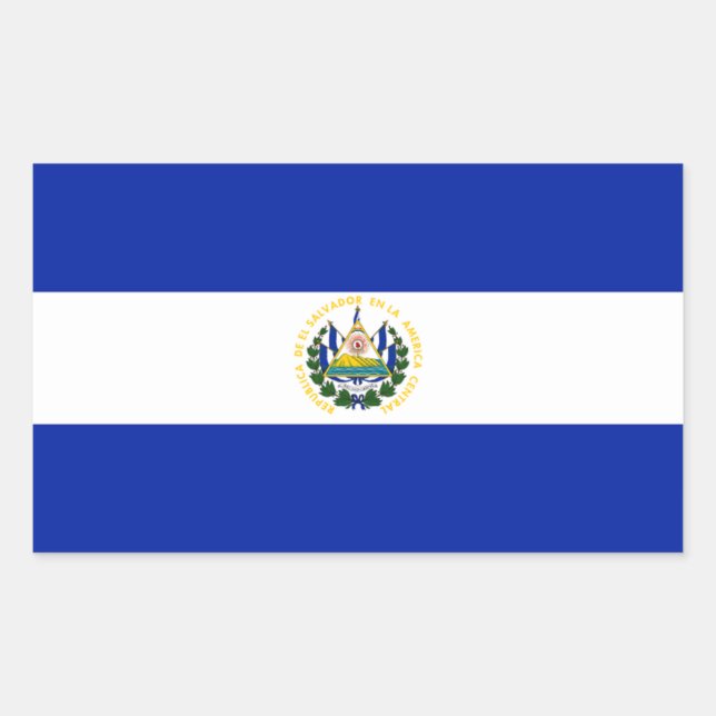 Rectangular Pegatina de bandera de El Salvador (Anverso)