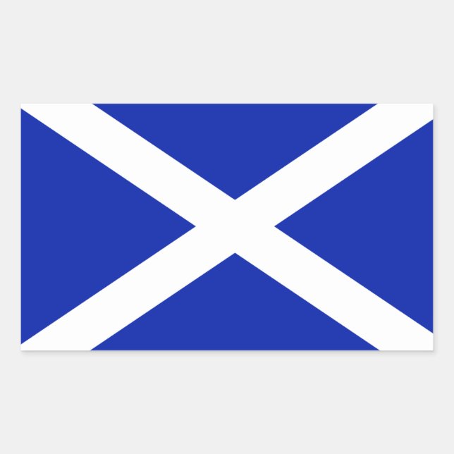 Rectangular Pegatina de Bandera de Escocia (Anverso)