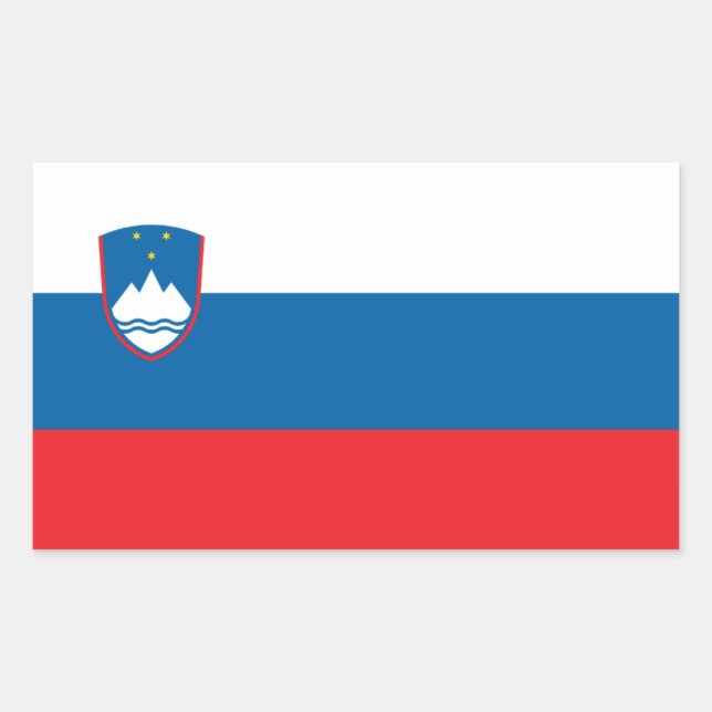 Rectangular Pegatina de bandera de Eslovenia (Anverso)