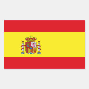 Rectangular Pegatina de Bandera de España