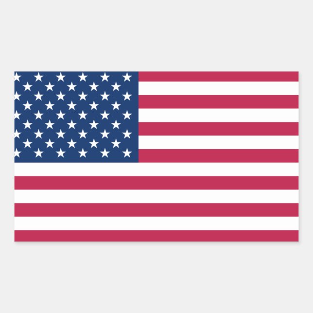 Rectangular PEGATINA de bandera de Estados Unidos* (Anverso)