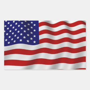 Rectangular Pegatina de Bandera de Estados Unidos