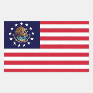 Rectangular Pegatina de Bandera de Estados Unidos Mexicano