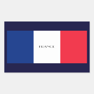 Rectangular Pegatina de bandera de Francia