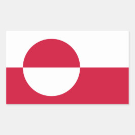 Rectangular Pegatina de Bandera de Groenlandia