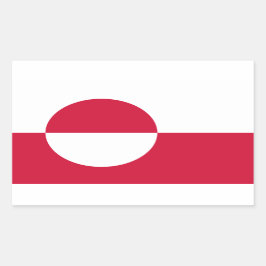 Rectangular Pegatina de Bandera de Groenlandia