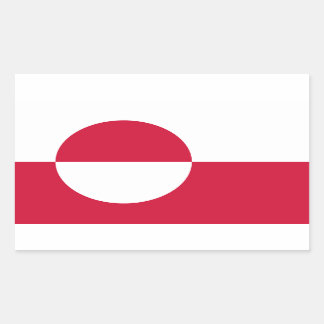 Rectangular Pegatina de Bandera de Groenlandia