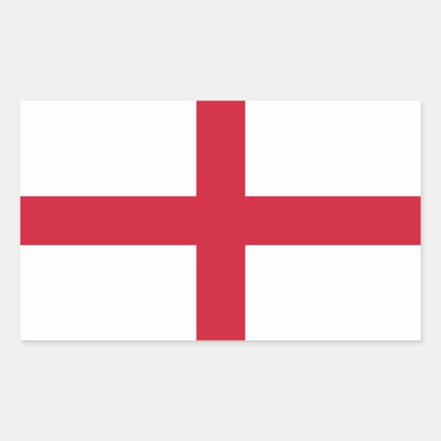 Rectangular Pegatina de Bandera de Inglaterra (Anverso)