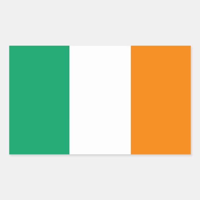 Rectangular Pegatina de bandera de Irlanda (Anverso)