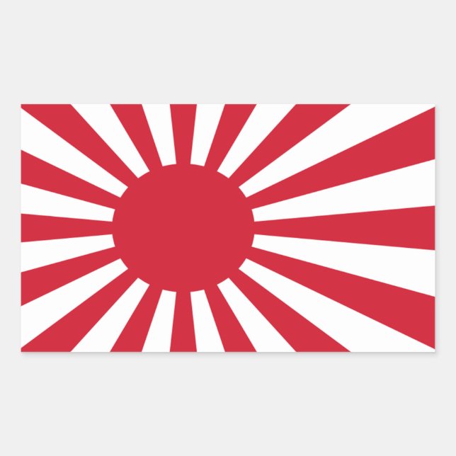 Rectangular Pegatina de bandera de Japón (Anverso)