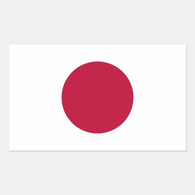 Rectangular Pegatina de bandera de Japón (Anverso)