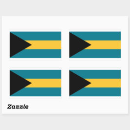 Rectangular Pegatina de bandera de las Bahamas