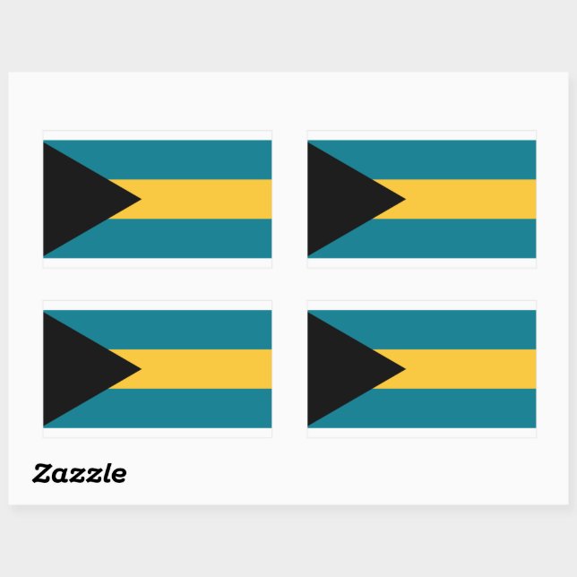 Rectangular Pegatina de bandera de las Bahamas (Hoja)