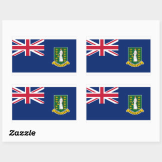 Rectangular Pegatina de Bandera de las Islas Vírgenes Británic