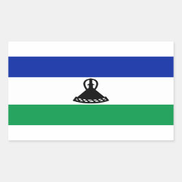 Rectangular Pegatina de Bandera de Lesoto