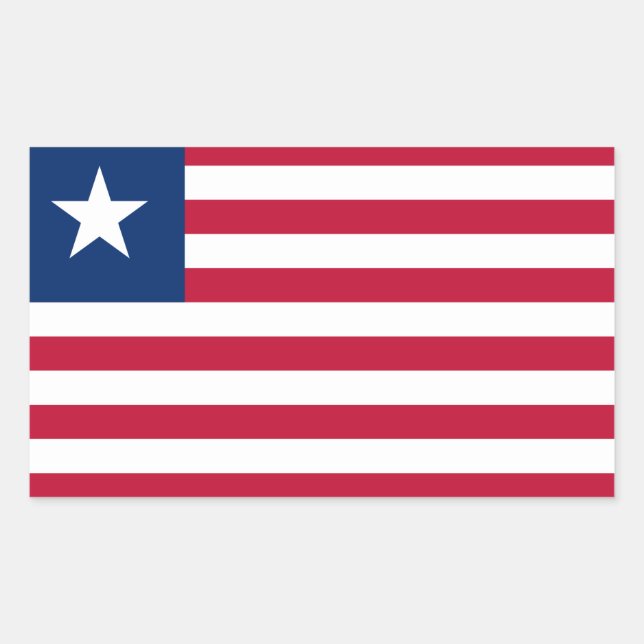 Rectangular Pegatina de bandera de Liberia (Anverso)