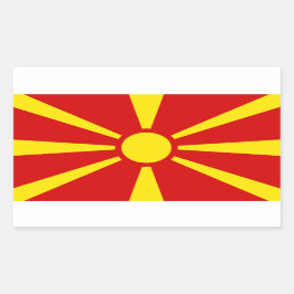 Rectangular Pegatina de Bandera de Macedonia