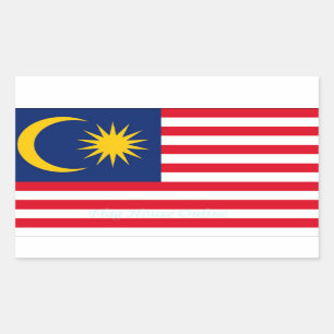 Rectangular Pegatina de bandera de Malasia