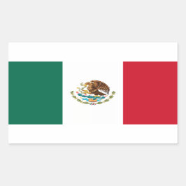 Rectangular Pegatina de Bandera de México