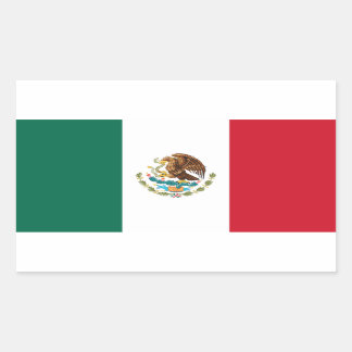 Rectangular Pegatina de bandera de México