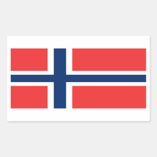 Rectangular Pegatina de bandera de Noruega