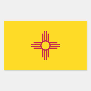 Rectangular Pegatina de Bandera de Nuevo México