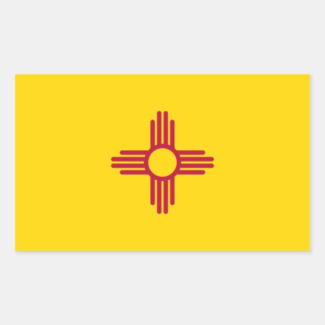 Rectangular Pegatina de Bandera de Nuevo México (Anverso)