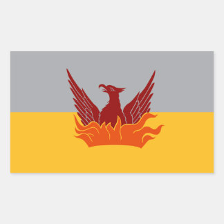 Rectangular PEGATINA de bandera de oro y niebla de SF