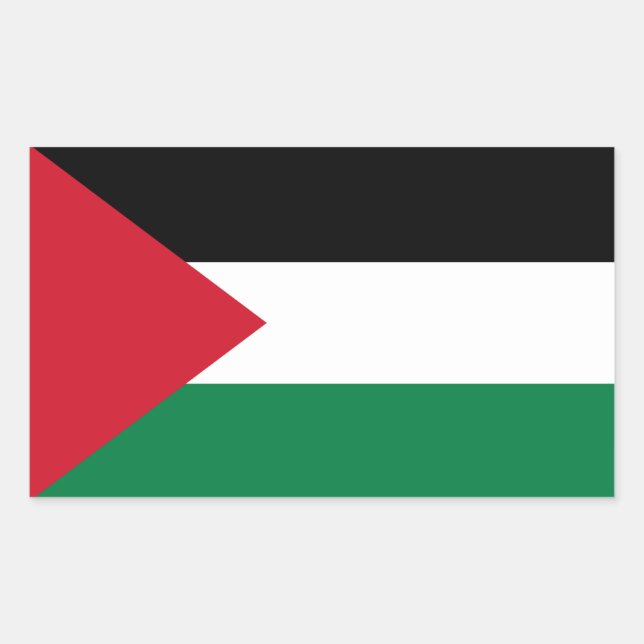 Rectangular Pegatina de bandera de Palestina (Anverso)
