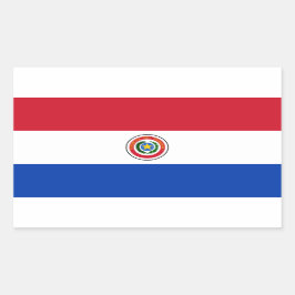 Rectangular Pegatina de bandera de Paraguay