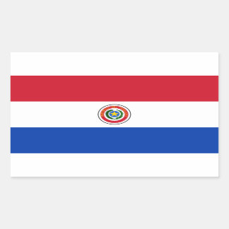 Rectangular Pegatina de bandera de Paraguay