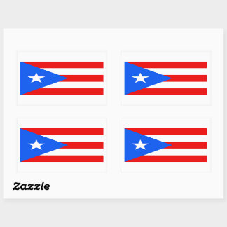 Rectangular Pegatina de bandera de Puerto Rico