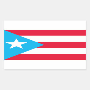 Rectangular Pegatina de bandera de Puerto Rico