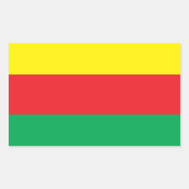 Rectangular Pegatina de bandera de Rojava Kurdistán (Anverso)