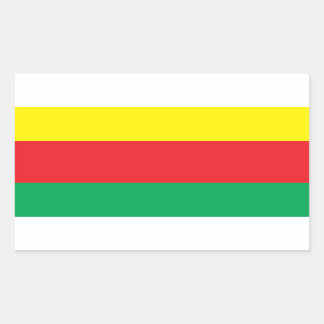 Rectangular Pegatina de bandera de Rojava Kurdistán