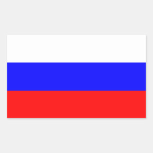 Rectangular Pegatina de bandera de Rusia