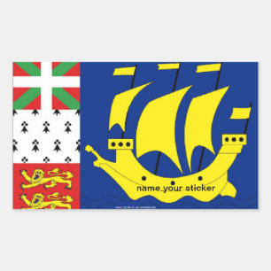 Rectangular Pegatina de bandera de San Pedro Miquelón