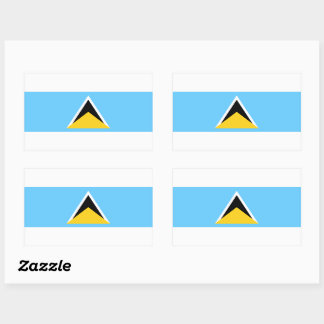 Rectangular Pegatina de Bandera de Santa Lucía