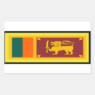 Rectangular Pegatina de bandera de Sri Lanka