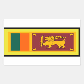 Rectangular Pegatina de bandera de Sri Lanka