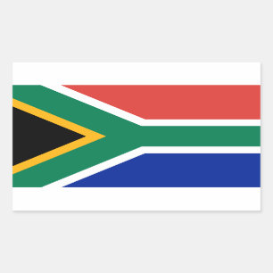 Rectangular Pegatina de Bandera de Sudáfrica