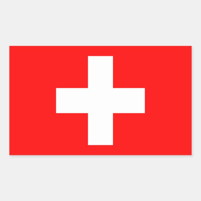 Rectangular Pegatina de bandera de Suiza (Anverso)
