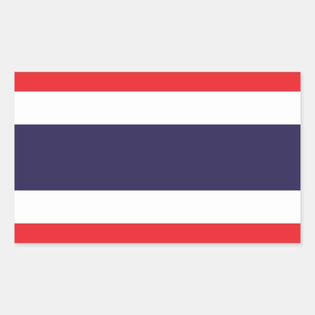 Rectangular Pegatina de Bandera de Tailandia (Anverso)