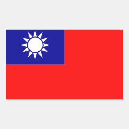 Rectangular PEGATINA de bandera de TAIWAN*