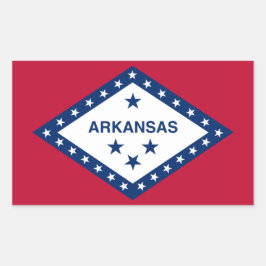 Rectangular Pegatina de Bandera del Estado de Arkansas