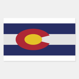 Rectangular Pegatina de Bandera del Estado de Colorado