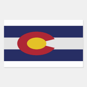 Rectangular Pegatina de Bandera del Estado de Colorado