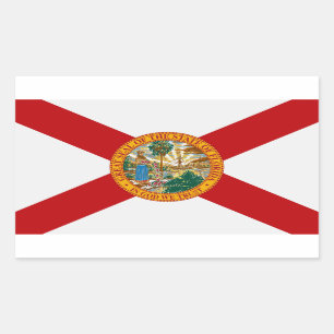 Rectangular Pegatina de bandera del estado de Florida